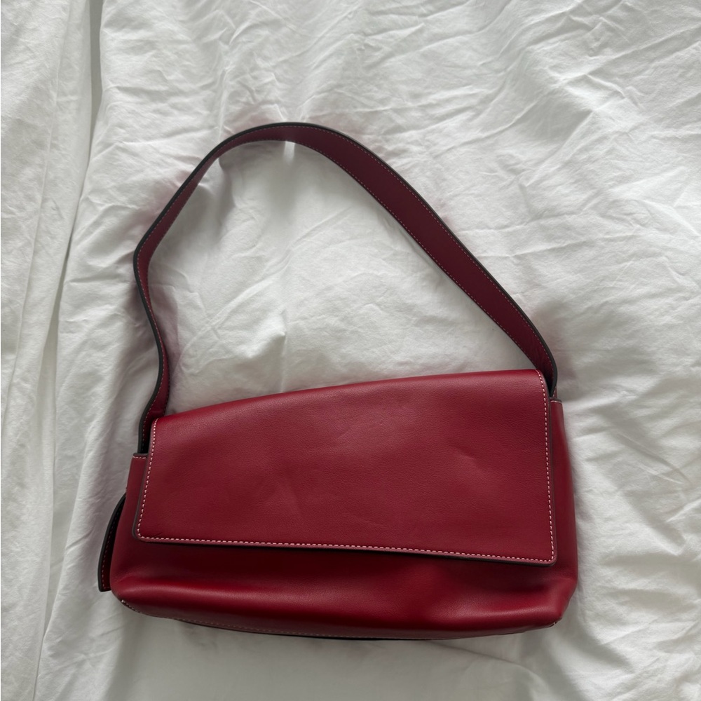 STAUD Scarlet Leather Shoulder Bag